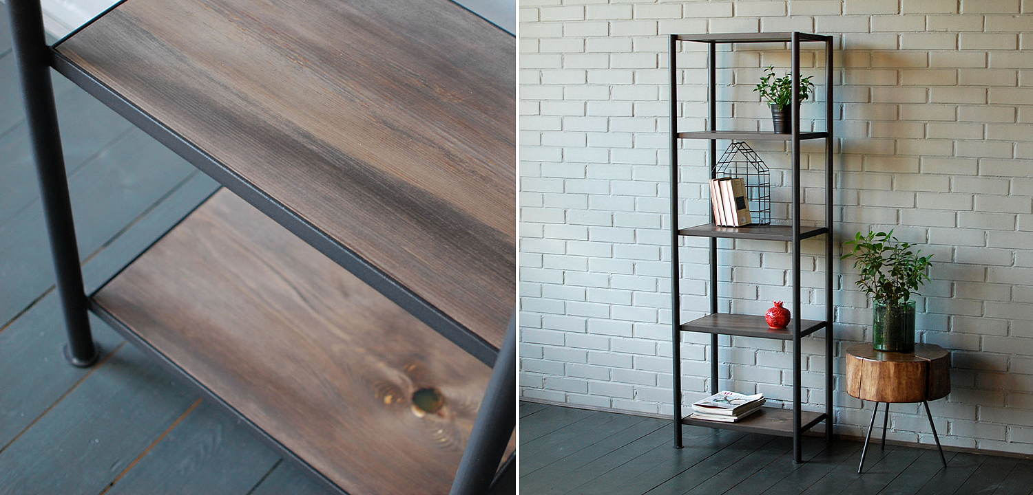Стеллаж Keelan Industrial Metal Rust Rack Стеллаж Keelan Industrial Metal Rust Rack - Loft-Concept в Волгограде