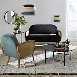 Бра с плетеным декором из ротанга Bonnie Wicker Blue Wall Lamp варинант исполнения - 4 | Loft Concept в Волгограде