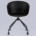 Офисное кресло из пластика с мягким сиденьем Eggshell Black варинант исполнения - 4 | Loft Concept в Волгограде