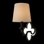 Бра с белым текстильным абажуром и декоративным основанием в виде четырехлистника с зеркальной вставкой Vitorino варинант исполнения - 9 | Loft Concept в Волгограде