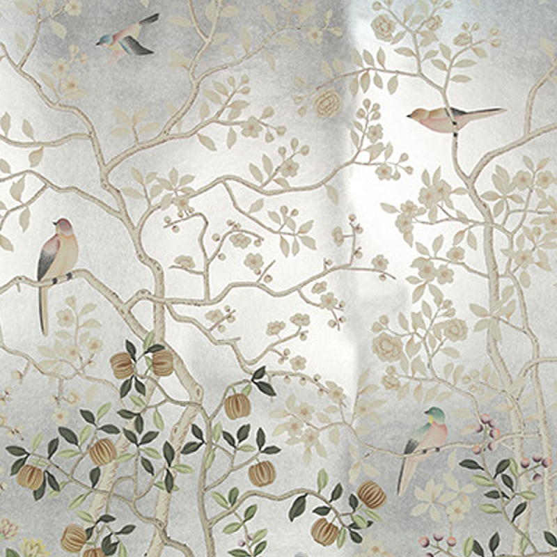 Обои ручная роспись Temple Newsam White Gold gilded silk Обои ручная роспись Temple Newsam White Gold gilded silk в Волгограде | Loft Concept