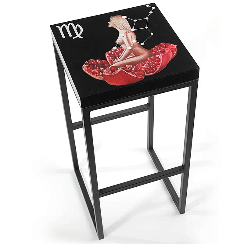 Барный стул Zodiac sign Дева Черный Мульти в Волгограде | Loft Concept 