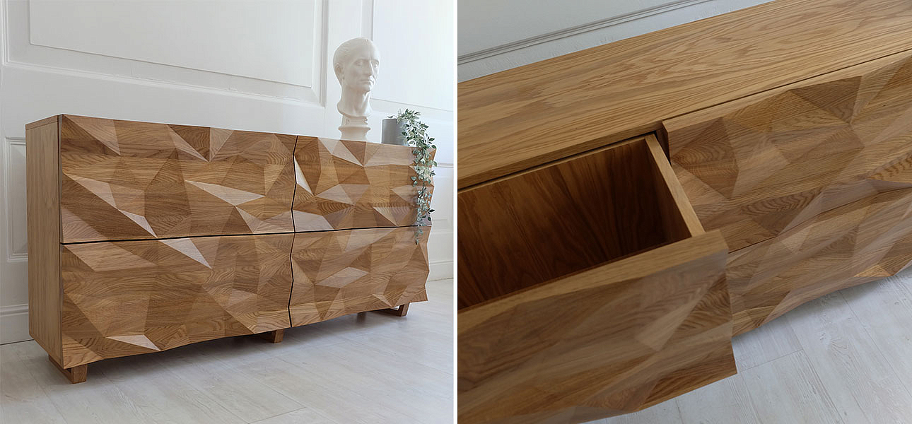 Комод с большими угловыми фигурами, 2 уровня Geometric Greece Комод с большими угловыми фигурами, 2 уровня Geometric Greece - Loft-Concept в Волгограде