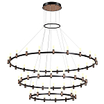 Люстра подвесная с тремя круглыми ярусами и цилиндрическими плафонами Arnaut Light варинант исполнения - 4 | Loft Concept в Волгограде