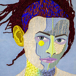 Картина с вышивкой Портрет wall panel People with the yellow ear 2 варинант исполнения - 2 | Loft Concept в Волгограде