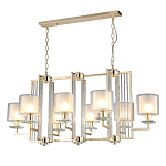 Люстра прямоугольной формы с 8-ю цилиндрическими плафонами из стекла Laurent варинант исполнения - 6 | Loft Concept в Волгограде