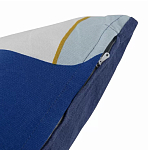 Подушка декоративная хлопковая синего цвета с абстрактным принтом Elysian Flow Azure варинант исполнения - 4 | Loft Concept в Волгограде