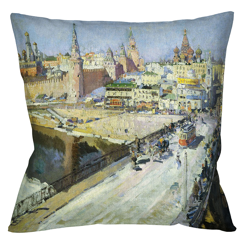 Подушка декоративная Москворецкий мост Impressionism in Art Мульти Бежевый Подушка декоративная Москворецкий мост Impressionism in Art Мульти Бежевый в Волгограде | Loft Concept