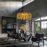 Люстра подвесная круглая с изогнутыми металлическими дугами и ниспадающими цепочками 65 см Atlantis Chain варинант исполнения - 9 | Loft Concept в Волгограде