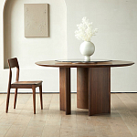 Стол обеденный круглый с двойной столешницей Walnut Wood Table варинант исполнения - 9 | Loft Concept в Волгограде