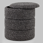 Пуф Three Gray в ткани букле серого цвета варинант исполнения - 2 | Loft Concept в Волгограде