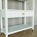 Стеллаж Elsa Dreams White со стеклянными полками и ящиком варинант исполнения - 2 | Loft Concept в Волгограде