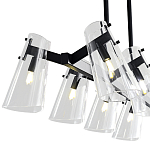 Люстра светодиодная с 8-ю прозрачными плафонами из акрила и стали Glass Cylinder Black варинант исполнения - 7 | Loft Concept в Волгограде