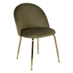 Стул велюровый хаки на золотистых металлических ножках Vendramin Chair варинант исполнения - 2 | Loft Concept в Волгограде