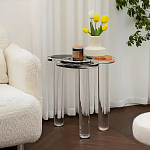 Дизайнерский журнальный стол с фигурной столешницей на 3-х прозрачных ножках Rahakif варинант исполнения - 4 | Loft Concept в Волгограде