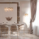 Бра с металлическим основанием золотого цвета и хрустальными подвесками Textured Glass варинант исполнения - 8 | Loft Concept в Волгограде