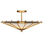 Потолочный светильник в форме конуса с каркасом золотого цвета и тканевым абажуром Inspiration in Light варинант исполнения - 3 | Loft Concept в Волгограде