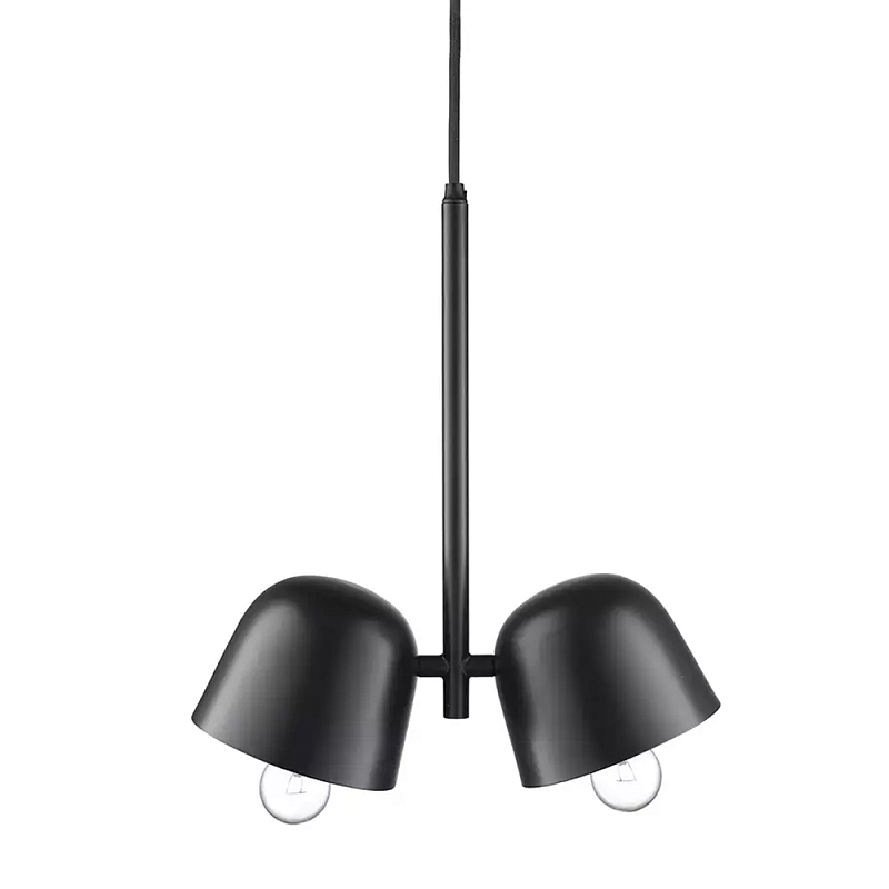 Подвесной светильник черный с 2-мя плафонами Pendant lamp Black Черный Подвесной светильник черный с 2-мя плафонами Pendant lamp Black Черный в Волгограде | Loft Concept