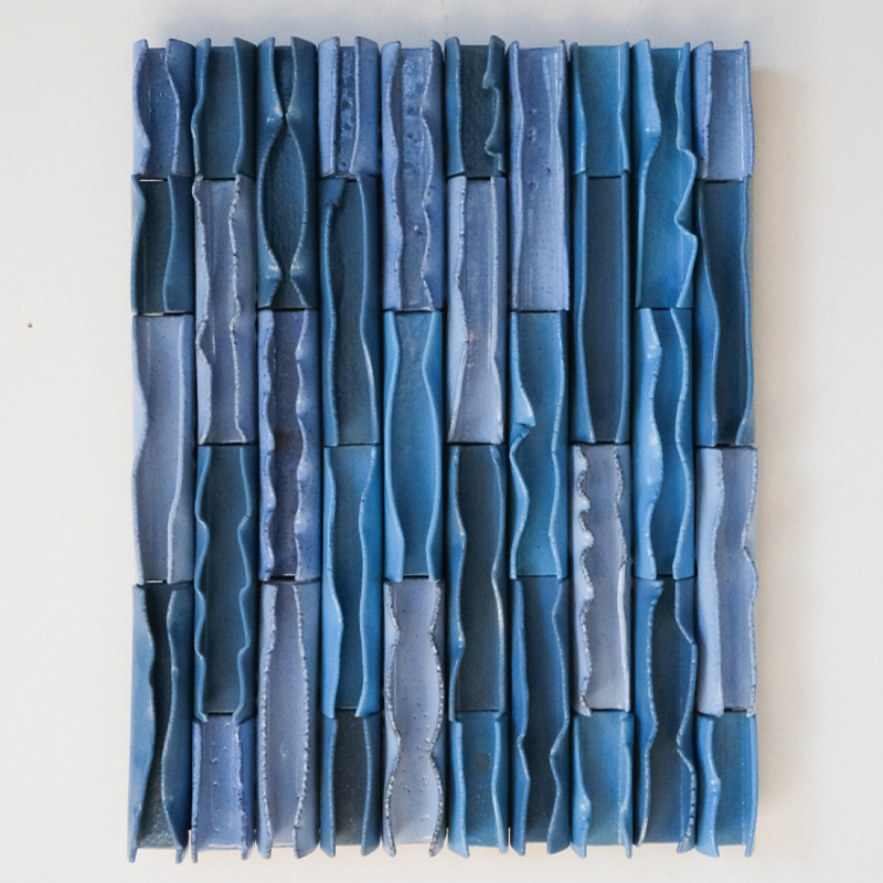 Объемное Панно Vertical Blue Rhythmic Waves Синий Объемное Панно Vertical Blue Rhythmic Waves Синий в Волгограде | Loft Concept