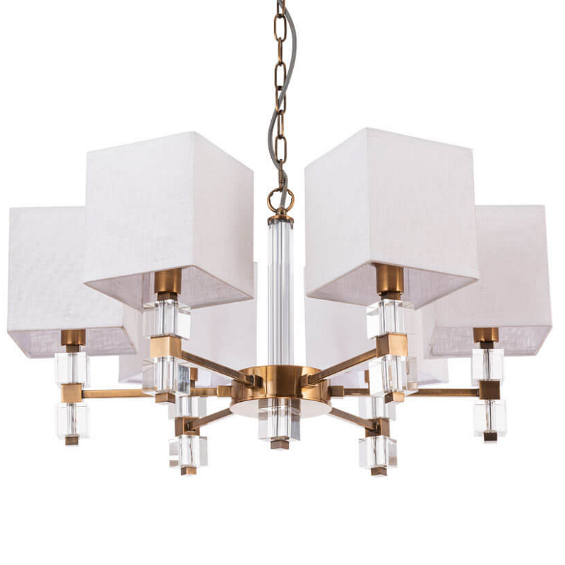 Люстра Tradonico Chandelier Brass Белый Бронза Прозрачный Люстра Tradonico Chandelier Brass Белый Бронза Прозрачный в Волгограде | Loft Concept