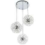 Подвесной светильник с 3-мя плафонами Crystal Dandelions Chrome Hanging Lamp варинант исполнения - 2 | Loft Concept в Волгограде