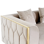 Диван двухместный  бежевый с золотым каркасом Bertrude варинант исполнения - 2 | Loft Concept в Волгограде