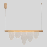 Люстра подвесная с пятью прозрачными элементами в форме лепестков и золотистым металлическим основанием DALI Tonin Casa варинант исполнения - 3 | Loft Concept в Волгограде