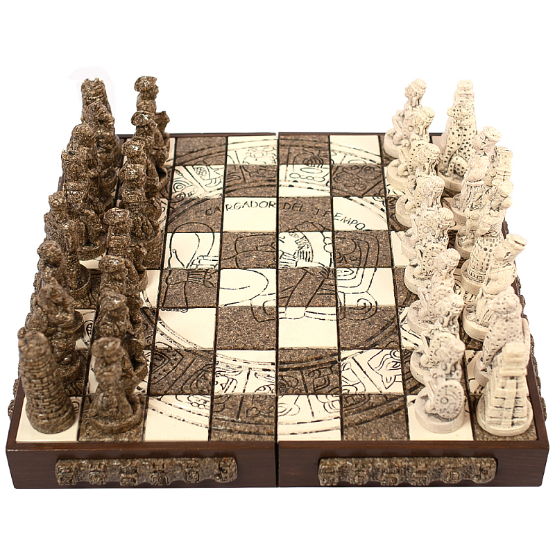 Шахматы из камня Cargador del Tiempo Chess Мексика ручная работа Коричневый Бежевый Шахматы из камня Cargador del Tiempo Chess Мексика ручная работа Коричневый Бежевый в Волгограде | Loft Concept