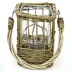 Кашпо стеклянное в плетёной корзине Argo варинант исполнения - 1 | Loft Concept в Волгограде