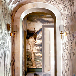 Обои ручная роспись Bamboo River Blossom Original colourway on Deep Rich Gold gilded paper with pearlescent antiquing варинант исполнения - 2 | Loft Concept в Волгограде