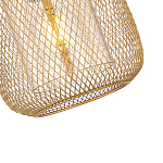 Подвесной светильник со стеклянным плафоном цилиндрической формы и металлической сеткой Metal Mesh Gold варинант исполнения - 4 | Loft Concept в Волгограде