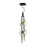 Подвесной светильник с черным основанием и золотистым декором Bruno Duo варинант исполнения - 2 | Loft Concept в Волгограде