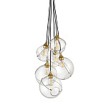 Подвесной светильник с шестью прозрачными стеклянными шарообразными плафонами Hinkley варинант исполнения - 1 | Loft Concept в Волгограде