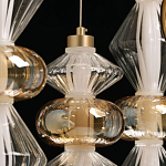 Люстра с плафонами из прозрачного и янтарного стекла в виде шаров и ромбов Gabriel Scott Luna варинант исполнения - 11 | Loft Concept в Волгограде