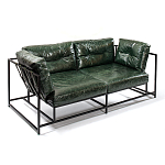 Диван Лофт Натуральная Винтажная кожа Зеленый Two Seat Encounter Leather Sofa варинант исполнения - 3 | Loft Concept в Волгограде
