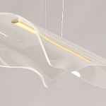 Люстра линейная с прозрачным волнообразным плафоном Wave Line варинант исполнения - 9 | Loft Concept в Волгограде