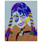 Картина с вышивкой Портрет wall panel People with the yellow ear 3 варинант исполнения - 3 | Loft Concept в Волгограде