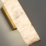 Бра с цилиндрическим плафоном из белого алебастра на прямоугольном основании Латунь Cryptocrystalline Stone варинант исполнения - 3 | Loft Concept в Волгограде