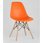 Пластиковый стул на ножках из массива бука Eames Orange варинант исполнения - 1 | Loft Concept в Волгограде