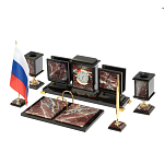 Настольный письменный набор из креноида и змеевика на бронзовых ножках Marble Accessory варинант исполнения - 2 | Loft Concept в Волгограде