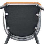 Стул оранжевый с высокой спинкой из искуственной кожи на серых металлических ножках Enigma Orange варинант исполнения - 5 | Loft Concept в Волгограде