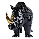 Статуэтка черный носорог с золотыми рогами Golden Horned Black Rhino варинант исполнения - 2 | Loft Concept в Волгограде