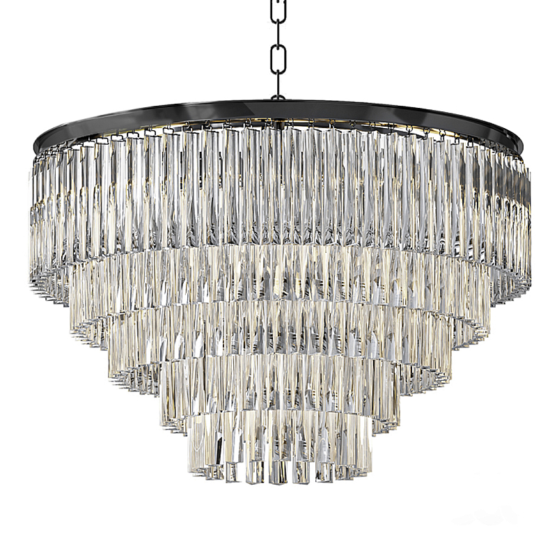 Люстра Odeon Clear Glass Fringe Chandelier -60 Черный в Волгограде | Loft Concept 
