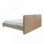 Кровать двуспальная серая с изголовьем из экокожи и ткани Modern Look варинант исполнения - 2 | Loft Concept в Волгограде