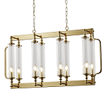Люстра прямоугольная с 8-ю стеклянными плафонами цилиндрической формы Jeanette варинант исполнения - 1 | Loft Concept в Волгограде
