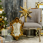 Зеркало настенное в ажурной раме золотого цвета с эффектом старины Classic Ornament Mirror варинант исполнения - 2 | Loft Concept в Волгограде