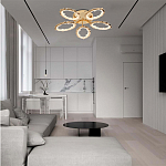 Потолочная люстра с 5-ю светодиодными лампами с золотистым каркасом Ring of Fire варинант исполнения - 1 | Loft Concept в Волгограде