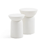 Приставной столик белого цвета Tori варинант исполнения - 4 | Loft Concept в Волгограде