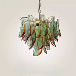 Люстра стеклянная с зелеными лепестками Green Leaf Fall варинант исполнения - 3 | Loft Concept в Волгограде