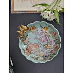 Блюдо из голубого фарфора с бронзовой птичкой Blue Garden варинант исполнения - 5 | Loft Concept в Волгограде